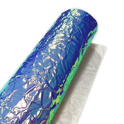 Radiant Crumpled Holographic PU Faux Leather for Creative Creations - Très Elite
