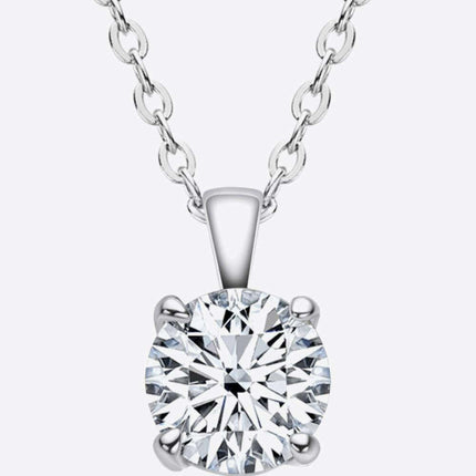Radiant Elegance: 1 Carat Lab-Diamond Sterling Silver Necklace