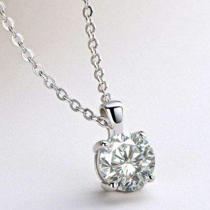 Radiant Elegance: 1 Carat Lab-Diamond Sterling Silver Necklace