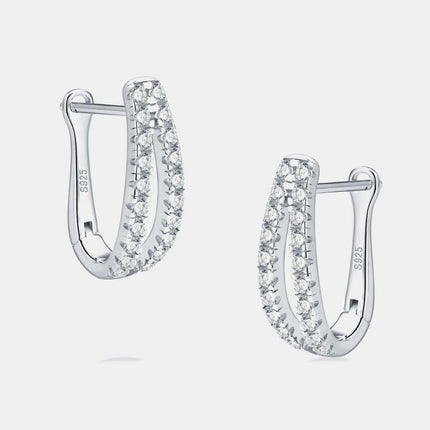 Radiant Elegance: Sterling Silver Lab-Grown Diamond Earrings in Luxurious Presentation Box