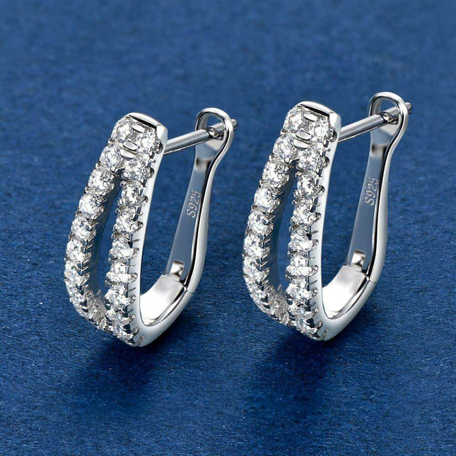 Radiant Elegance: Sterling Silver Lab-Grown Diamond Earrings in Luxurious Presentation Box