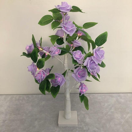 Radiant LED Bonsai Rose Tree: 55CM Floral Table Centerpiece - Très Elite