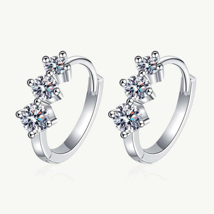 Radiant Lab-Grown Diamond Sterling Silver Huggie Earrings - Elegant Gift Collection