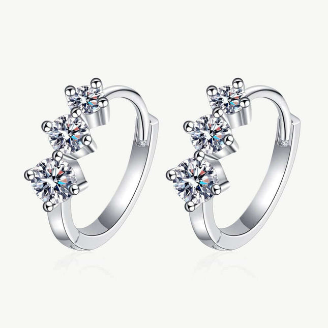 Radiant Lab-Grown Diamond Sterling Silver Huggie Earrings - Elegant Gift Collection