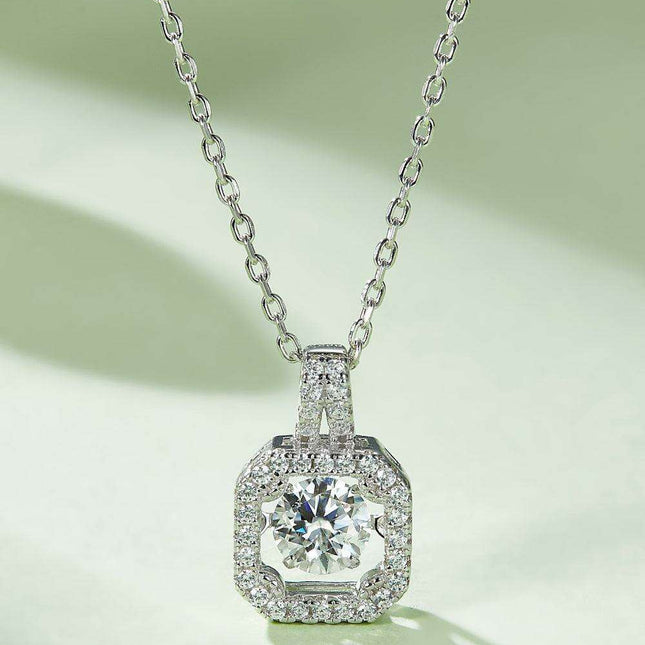 Radiant Moissanite-Accented Lab Grown Diamond Necklace