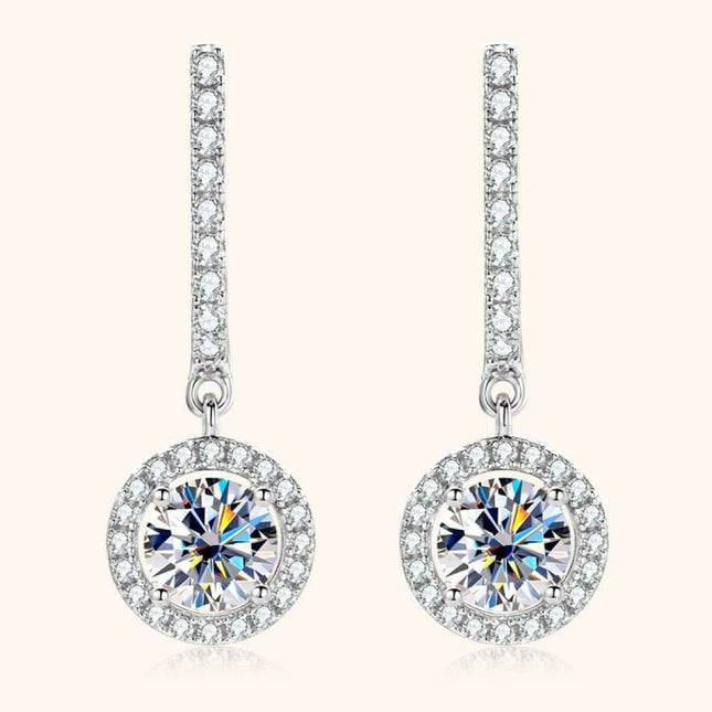 Radiant Moissanite Teardrop Earrings - Sterling Silver Sophistication