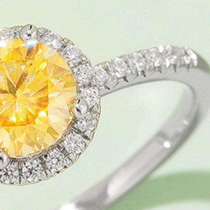 Radiant Pink Diamond Halo Ring - Sterling Silver Elegance