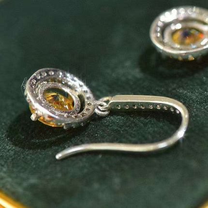 Radiant Platinum Lab-Created Diamond Drop Earrings with Stunning Zircon Accents