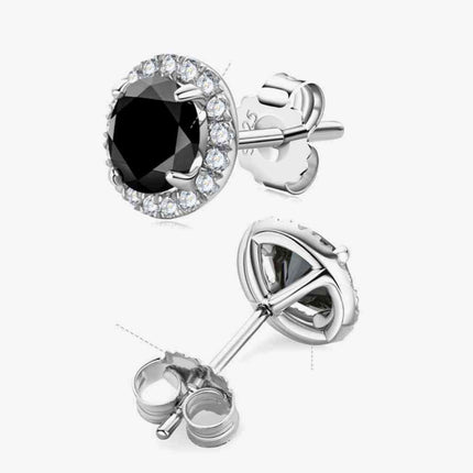Radiant Platinum-Plated Lab-Created Diamond Earrings with Sparkling Zircon Accents