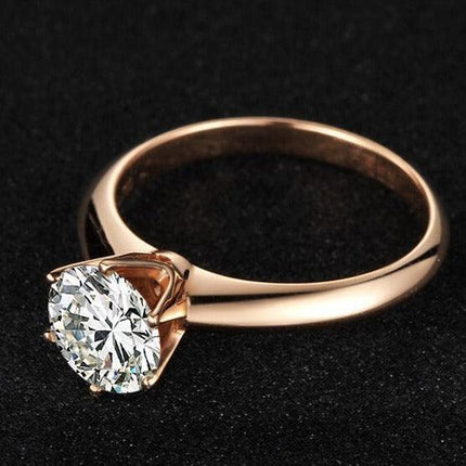 Radiant Rose Gold: Stunning 2 Carat Zirconia Diamond Rings