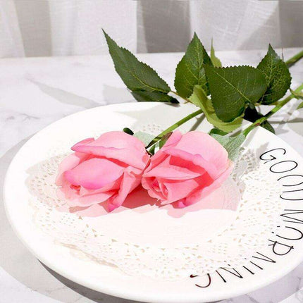 Realistic Silicone Rose Bud Bouquet - Eternal Floral Elegance..