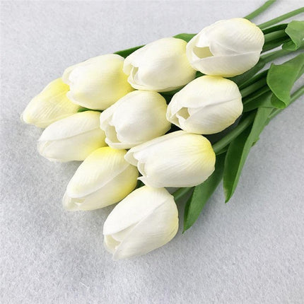 Realistic Tulip Flower Arrangement: 10 Lifelike Faux Blooms for Effortless Elegance