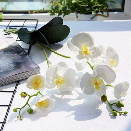Realistic White Orchid - Premium Faux Flower for Elegant Home & Event Decor..