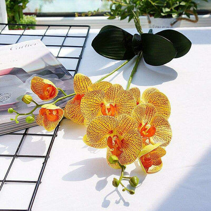 Realistic White Orchid - Premium Faux Flower for Elegant Home & Event Decor..