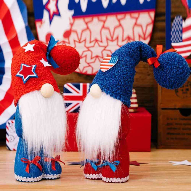 Red, White, and Blue Gnome Partners - Fun Fourth of July Decoration Set