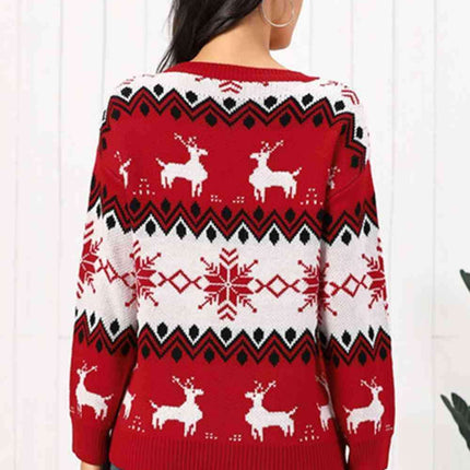 Reindeer Motif Knitted Jumper for Ultimate Comfort and Style - Très Elite