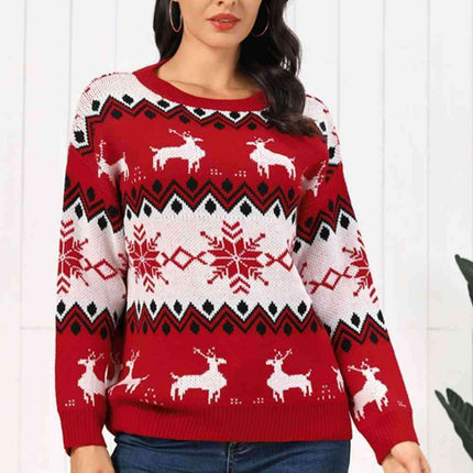 Reindeer Motif Knitted Jumper for Ultimate Comfort and Style - Très Elite