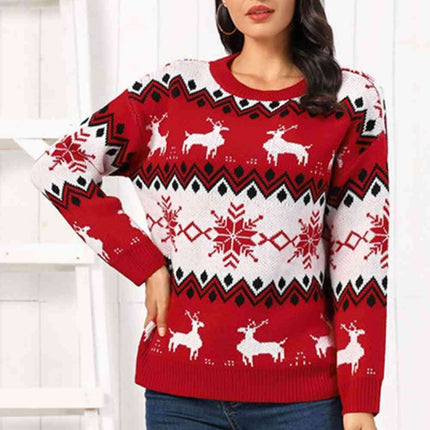 Reindeer Motif Knitted Jumper for Ultimate Comfort and Style - Très Elite