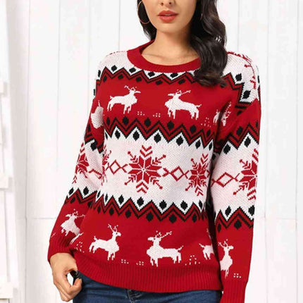 Reindeer Motif Knitted Jumper for Ultimate Comfort and Style - Très Elite