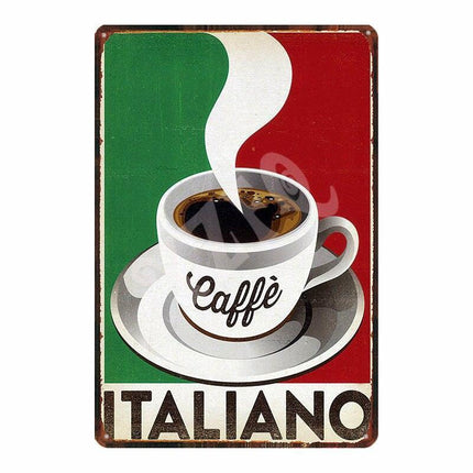 Retro Coffee House Metal Art Sign - Timeless Decor for Cafes, Bars, and Homes - Très Elite