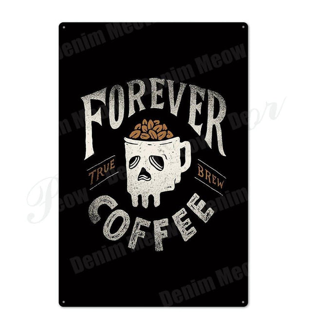 Retro Coffee House Metal Art Sign - Timeless Decor for Cafes, Bars, and Homes