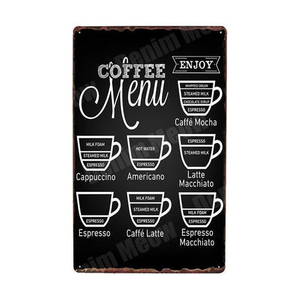 Retro Coffee House Metal Art Sign - Timeless Decor for Cafes, Bars, and Homes..