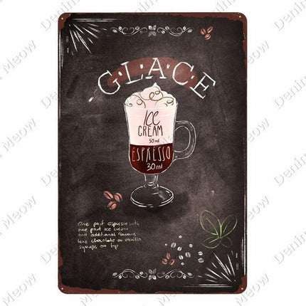 Retro Coffee House Metal Art Sign - Timeless Decor for Cafes, Bars, and Homes..