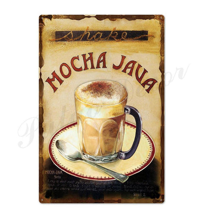 Retro Coffee House Metal Art Sign - Timeless Decor for Cafes, Bars, and Homes - Très Elite
