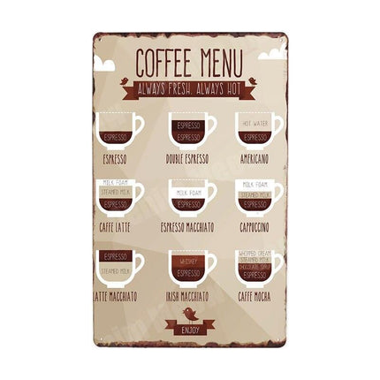 Retro Coffee House Metal Art Sign - Timeless Decor for Cafes, Bars, and Homes..