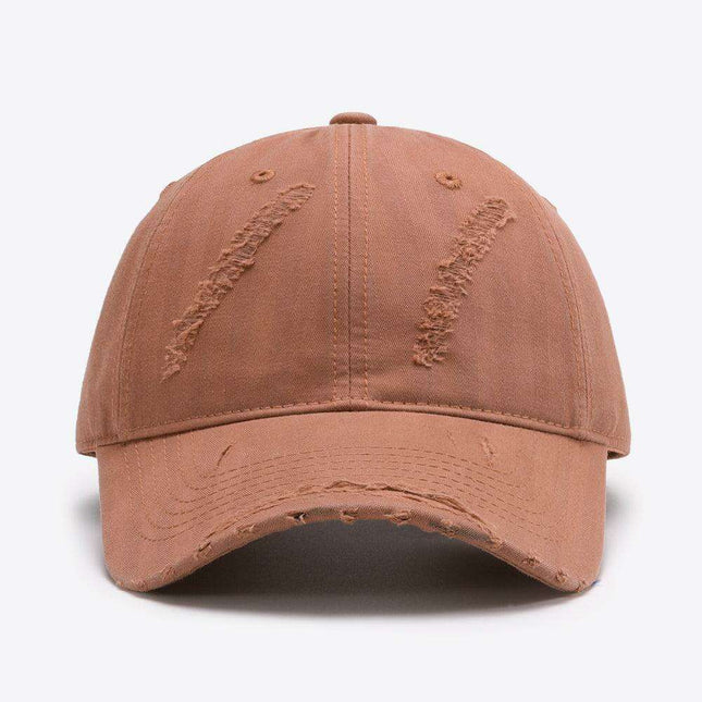 Retro Distressed Cotton Baseball Cap with Customizable Strap - Elevate Your Style