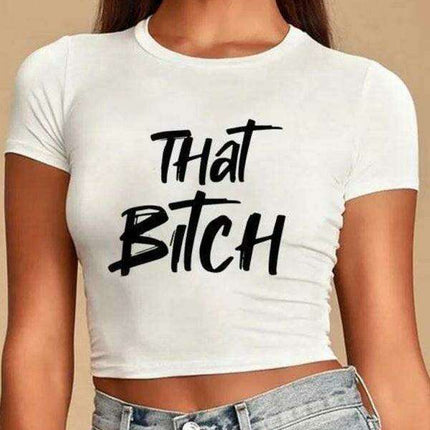 Retro-Inspired Women's Relaxed Fit T-Shirt with Unique Sleeve Design and Letter Print