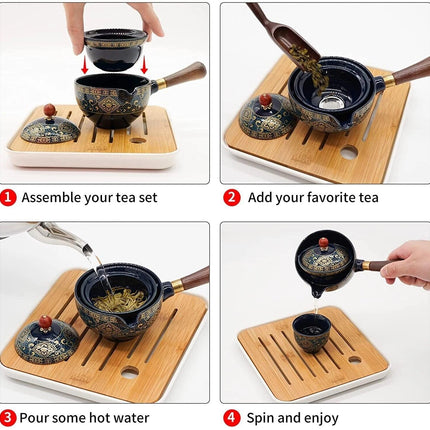 Revolutionary Lazy Kung Fu Auto-Spin Tea Set: Elevate Your Brewing Experience - Très Elite
