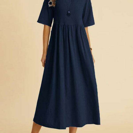 Relaxed Fit Drop Shoulder Midi Dress for Effortless Style