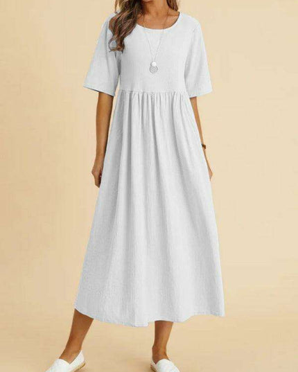Relaxed Fit Drop Shoulder Midi Dress for Effortless Style