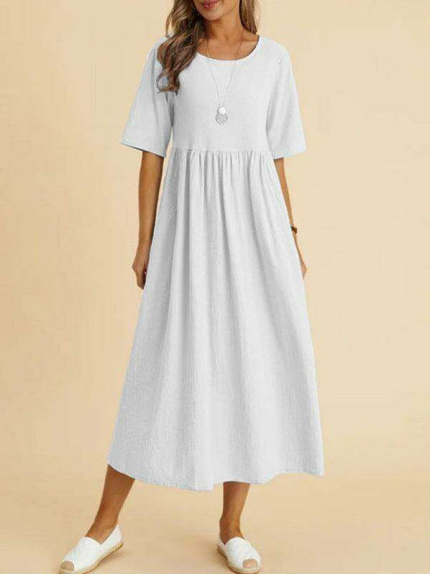 Relaxed Fit Drop Shoulder Midi Dress for Effortless Style