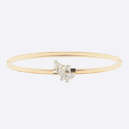Rhinestone-Embellished Butterfly Adjustable Elastic Fashion Belt - Très Elite