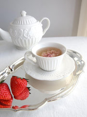 Rococo Reverie: Luxurious Porcelain Tea Set for Elegant Gatherings - Très Elite