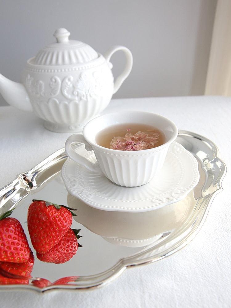 Rococo Reverie: Luxurious Porcelain Tea Set for Elegant Gatherings - Très Elite