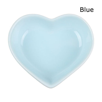Romantic Heart-Shaped Ceramic Sauce Dish Set - Elegant Dining Accessories