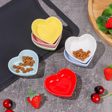 Romantic Heart-Shaped Ceramic Sauce Dish Set - Elegant Dining Accessories - Très Elite