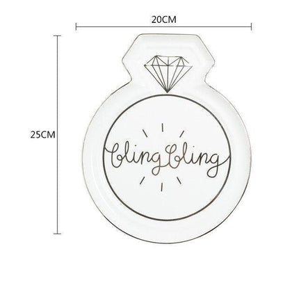 Romantic Heart-Shaped Ceramic Trinket Dish with Colorful Designs