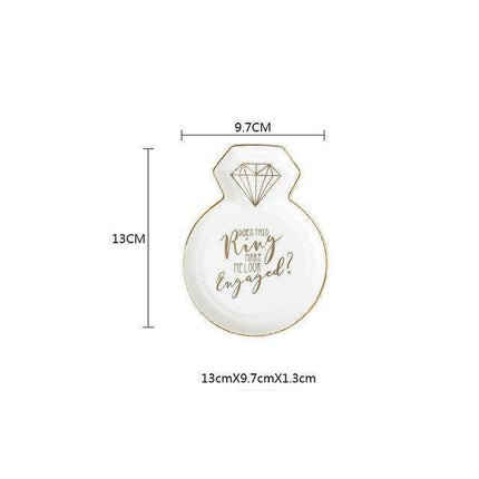 Romantic Heart-Shaped Ceramic Trinket Dish with Colorful Designs