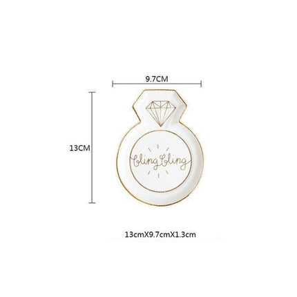 Romantic Heart-Shaped Ceramic Trinket Dish with Colorful Designs