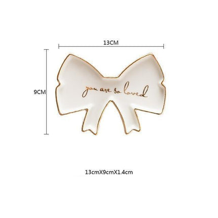 Romantic Heart-Shaped Ceramic Trinket Dish with Colorful Designs