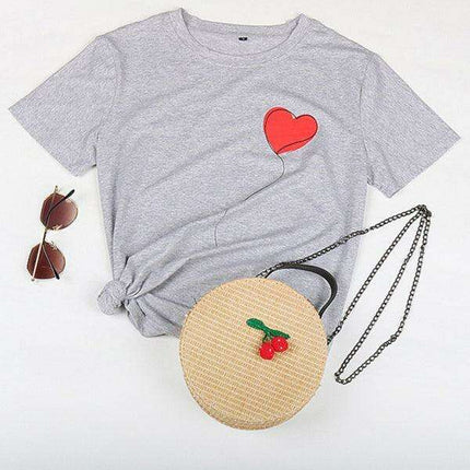 Romantic Hearts Women's Short Sleeve Tee - Stylish Valentine's Celebration Top - Très Elite