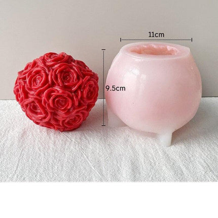 Rose Blossom Candle Craft Silicone Mold for Elegant DIY Creations - Très Elite