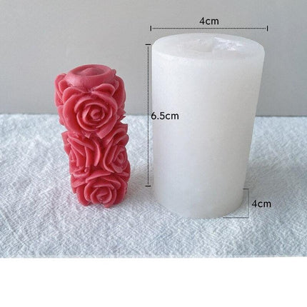 Rose Blossom Candle Craft Silicone Mold for Elegant DIY Creations - Très Elite
