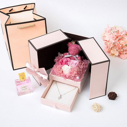 Rose Teddy Bear Delight Box - A Unique Expression of Love - Très Elite