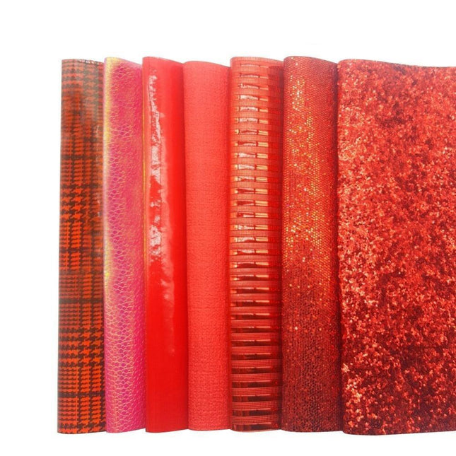 Ruby Radiance Faux Leather Crafting Set - Premium Quality for Stylish Creations