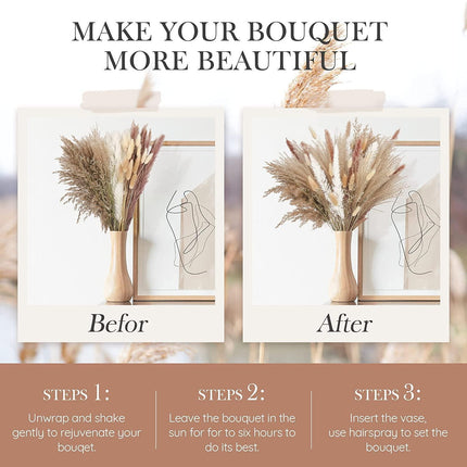 Rustic Bohemian Pampas Grass Bouquet for Weddings and Home Decor - 85 Pieces - Très Elite